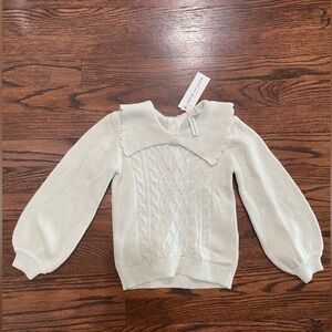 NWT Janie and Jack Cable Knit Scallop Collar Sweater: Size 3T